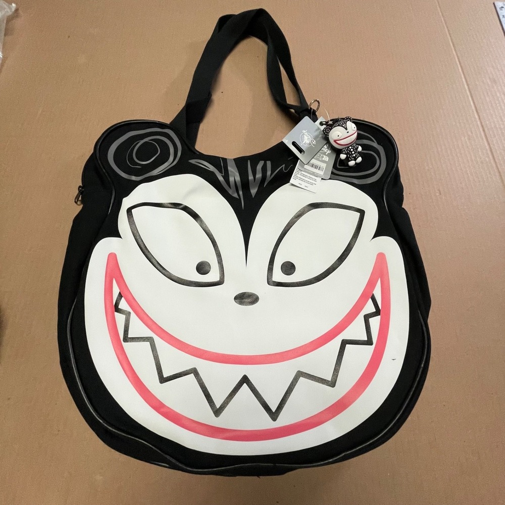 Disney Parks Vampire Teddy Big Face Canvas Tote with Teddy Bag Charm Set NWT